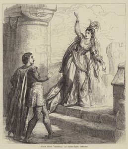 Jelenet a Rebeccából, a Drury-Lane Színházban alkotó: David Henry Friston