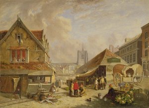 Az Old Fishmarket, Norwich, 1825 alkotó: David Hodgson