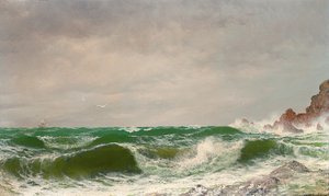 Hullámok összecsapása egy sziklás parton, 1885