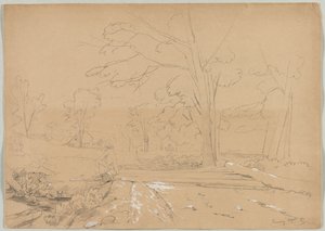 Tájkép Man Fishinggel, Conway, New Hampshire, 1851. alkotó: David Johnson