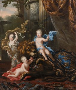 Hedvig Sofia és Gustav, Svédország hercegnője és hercege, 1684 alkotó: David Klöcker Ehrenstrahl