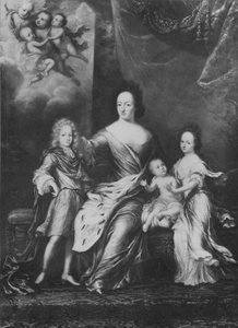 Idősebb Ulrika Eleonóra, 1656-1693, Svédország királynője gyermekeivel alkotó: David Klöcker Ehrenstrahl