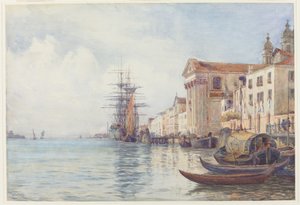 A Giudecca-csatorna hajózási lehetőséggel a Gesuati templom közelében alkotó: David Law