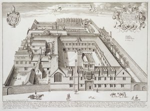 Corpus Christi College, Oxford, az 1675-ben kiadott "Oxonia Illustrated"-ből (metszet). alkotó: David Loggan