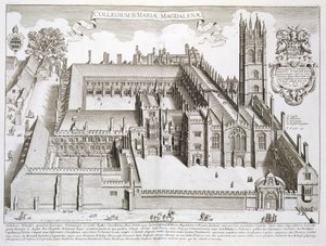 Az oxfordi Magdalen College az 1675-ben megjelent „Oxonia Illustrata”-ból