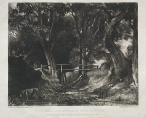 Különféle tájtárgyak, jellemző angol tájképek John Constable, R. A. által festett képekből: Dell a Helmingham Park erdőjében, Suffolk alkotó: David Lucas