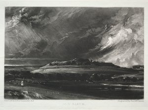 Különféle tájtárgyak, jellemző angol tájképek John Constable, R.A. által festett képekből: Old Sarum alkotó: David Lucas