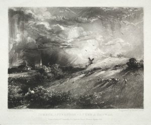 Különféle tájtárgyak, jellemző angol tájképek John Constable, R.A. által festett képekből: Nyári délután - zuhany után