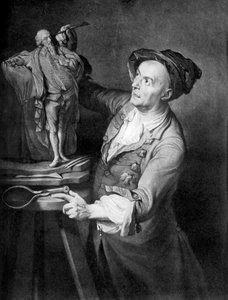 Louis Francois Roubiliac Shakespeare-szobrot készít, 1765, 1920-as évek.