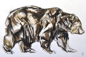 Barnamedve séta, 2012 (Pasztell/Conte papíron)