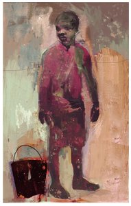 Boy and Water Bucket 2016 (vegyes, fapanelen) alkotó: David McConochie
