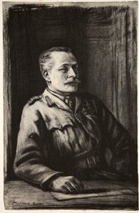 Sir Douglas Haig tábornok, illusztráció a Country Life Ltd. által kiadott "The Western Front" című könyvből. alkotó: David Muirhead Bone