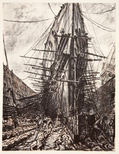 HMS Lion a szárazdokkban, illusztráció a Country Life Ltd. által kiadott "The Western Front" című könyvből.