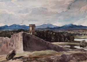 Spanyolország: Gerona falai (akvarell, papír)