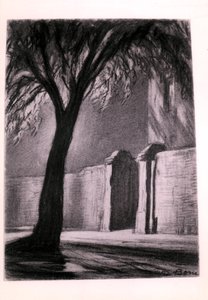Külvárosi éjszaka, 1920 körüli (szén) alkotó: David Muirhead Bone