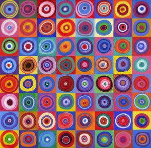 In Square Circle 64 Kandinszkij után, 2012 (akril, vászon) alkotó: David Newton