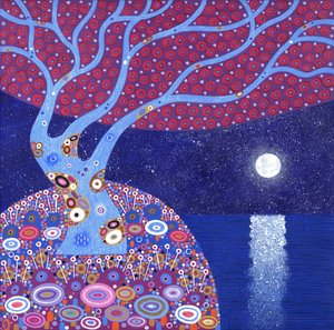 Midnight Moon, 2016 (akril, vászon) alkotó: David Newton