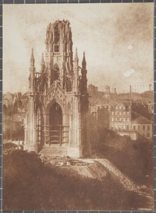 Scott Monument, Edinburgh, építkezés közben, 1840-44 (sózott papírnyomat kalotípus negatívról)