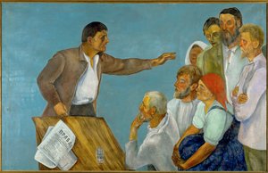 Agitátor (olaj, vászon) alkotó: David Petrovich Shterenberg