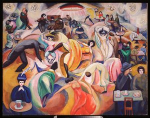 Un cabaret a Paris (Egy éjszakai klub Párizsban) – David Petrovich Sterenberg (1881-1948) életműve, olaj, vászon
