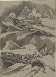 Jégtáblák a Meuse-n, 1809. január Glaçons sur la Meuse and Janvier 1809 (cím a tárgyon) alkotó: David Pièrre Giottino Humbert de Superville (signed by artist)