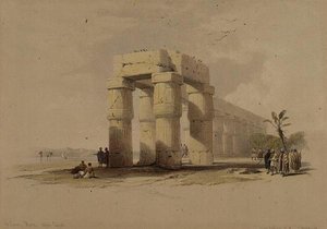 Luxorban, Thébában, Felső-Egyiptomban, az "Egyiptom és Núbia", 1. kötetből (litho) alkotó: David Roberts