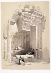 Baalbek-kapu Libanonban, rajz 1839.07.05. a „Szentföldön”, London 1849 alkotó: David Roberts