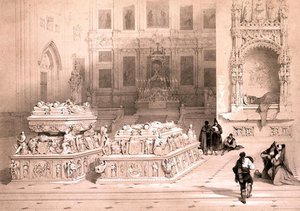 Ferdinánd és Izabella kápolna, granadai katedrális, a „Picturesque Sketches in Spain” című filmből, 1832-33 körül (litho) alkotó: David Roberts