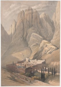 Szent Katalin kolostor a Horeb-heggyel alkotó: David Roberts