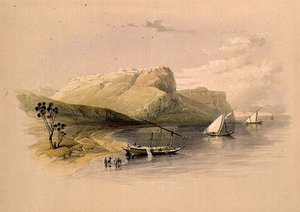 Ibrim erődje, Núbia, "Egyiptom és Núbia", 1. kötet (litográfia) alkotó: David Roberts
