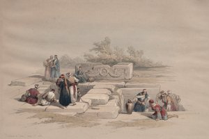Szökőkút Kánában, 1839. alkotó: David Roberts