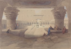Az edfui templom oszlopcsarnoka alól, Felső-Egyiptomból alkotó: David Roberts