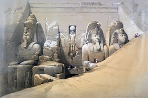 Abu Simbel nagy templomának homlokzata, Núbia, 19. század alkotó: David Roberts