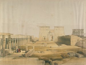 Grand Approach to the Temple of Philae, Núbia, Egyiptomból és Núbiából, Vol.1 alkotó: David Roberts