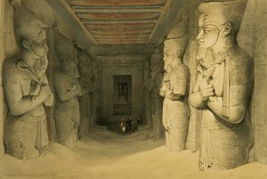 Abu Simbel templomának belseje, "Egyiptom és Núbia", 1. kötet (litho) alkotó: David Roberts