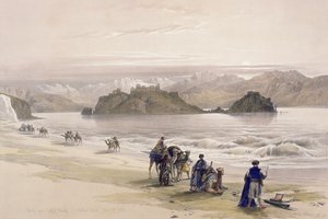 Graie-sziget, Akabah-öböl, Arabia Petraea, 1839. február 27., 108. tábla a „The Holy Land” III. kötetéről, vésette Louis Haghe (1806-85) pub. 1849 alkotó: David Roberts