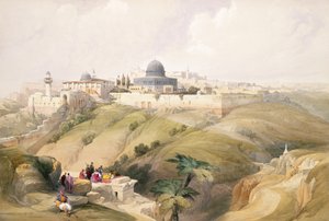 Jeruzsálem, 1839. április 9., „A Szentföld” I. kötetének 16. táblája, Louis Haghe (1806-85) kocsma metszete. 1842