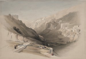 A Siloám alsó medencéje, a Jószáfát-völgy alkotó: David Roberts