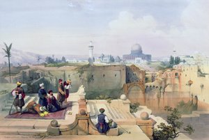 Omar mecset a templom helyével, a „Szentföld” I. kötetének 8. táblája, Louis Haghe (1806-85) metszetével, 1842-ben megjelent