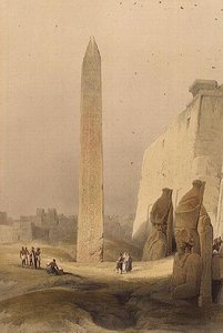 Obeliszk Luxorban, "Egyiptom és Núbia", Vol.1 (litho) alkotó: David Roberts