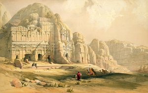 Petra, 1839. március 8., 96. tábla a "The Holy Land" III. kötetéből, metszette Louis Haghe (1806-85) pub. 1849 alkotó: David Roberts