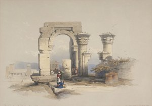 Romok, templom a Biggeh-szigeten, Núbia alkotó: David Roberts