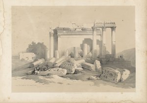 A Baalbek-i templom keleti portikuszának romjai alkotó: David Roberts
