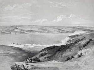 Galileai-tenger, az utazástól a Szentföldig, David Roberts litográfiája (1796-1864) alkotó: David Roberts