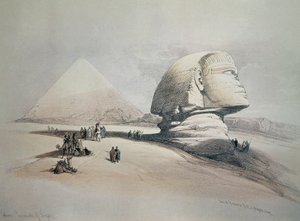 Szfinx Gízában. Litográfia alkotó: David Roberts