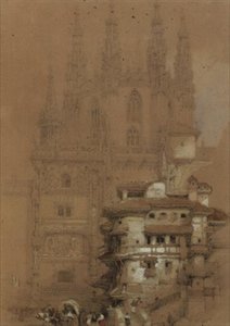 A káptalanház, burgosi székesegyház alkotó: David Roberts