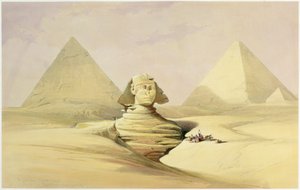 "A nagy szfinx és a gízai piramisok", Egyiptom, 1845 alkotó: David Roberts