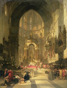 Az SS-templom főoltára. Giovanni e Paolo, Velence (akvarell, papír) alkotó: David Roberts