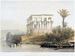 A philae-i Hypaethral templom, a fáraó ágya – a „Szentföldön”, London 1849 alkotó: David Roberts