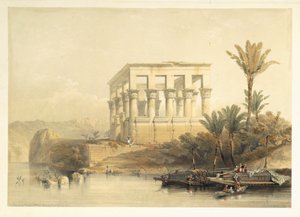 A philaei Hypaethral templom, a fáraó ágya, az „Egyiptom és Núbia” II. kötetének 65. táblája, amelyet Louis Haghe (1806-85) pub metszett. 1849
